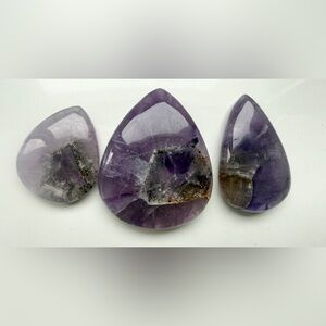 NIB 3 Flatback Star Amethyst Cabochon Purple Teardrop Gemstones Crystal Jewelry!